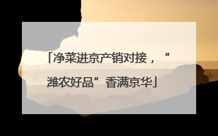 净菜进京产销对接，“潍农好品”香满京华