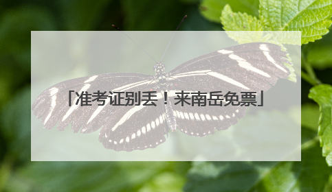 准考证别丢！来南岳免票