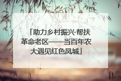 助力乡村振兴·帮扶革命老区——当百年农大遇见红色凤城
