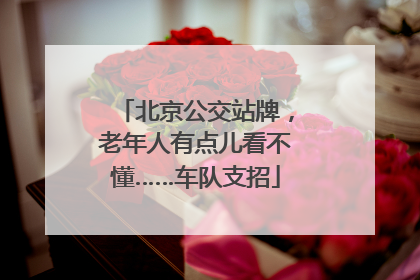 北京公交站牌，老年人有点儿看不懂……车队支招