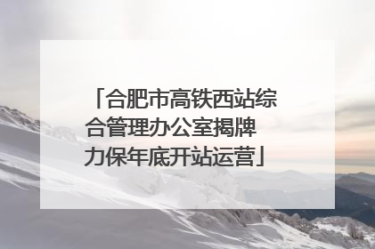 合肥市高铁西站综合管理办公室揭牌 力保年底开站运营