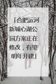 合肥运河新城心湖公园方案正在修改，有望明年开建