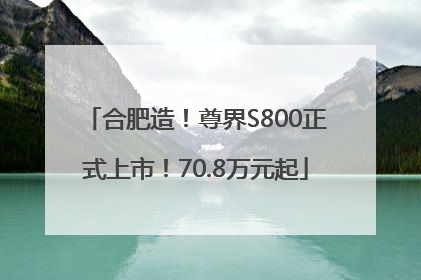 合肥造！尊界S800正式上市！70.8万元起
