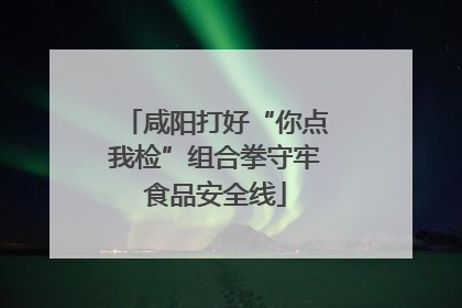 咸阳打好“你点我检”组合拳守牢食品安全线