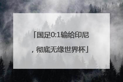 国足0:1输给印尼，彻底无缘世界杯