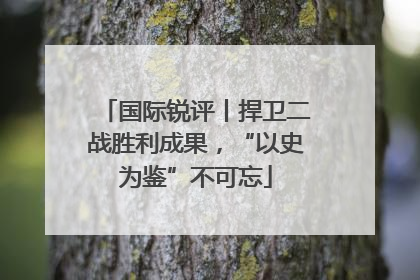 国际锐评丨捍卫二战胜利成果，“以史为鉴”不可忘