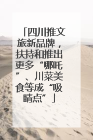 四川推文旅新品牌，扶持和推出更多“哪吒”、川菜美食等成“吸睛点”