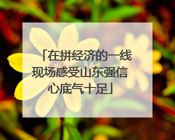 在拼经济的一线现场感受山东强信心底气十足