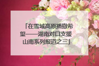在雪域高原播撒希望——湖南对口支援山南系列报道之三