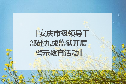 安庆市级领导干部赴九成监狱开展警示教育活动