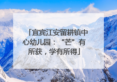 宜宾江安留耕镇中心幼儿园：“芒”有所获，学有所得
