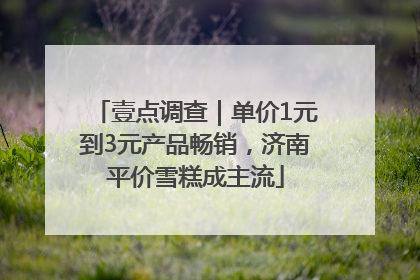 壹点调查｜单价1元到3元产品畅销，济南平价雪糕成主流