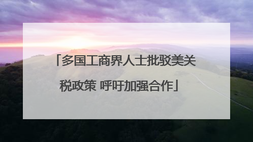 多国工商界人士批驳美关税政策 呼吁加强合作