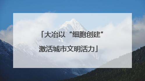 大冶以“细胞创建”激活城市文明活力