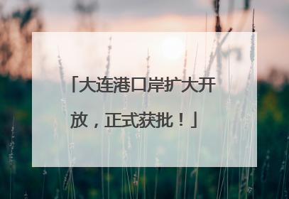 大连港口岸扩大开放，正式获批！