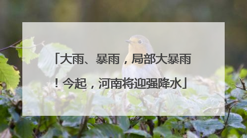 大雨、暴雨，局部大暴雨！今起，河南将迎强降水