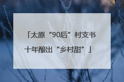 太原“90后”村支书十年酿出“乡村甜”
