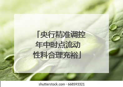 央行精准调控 年中时点流动性料合理充裕
