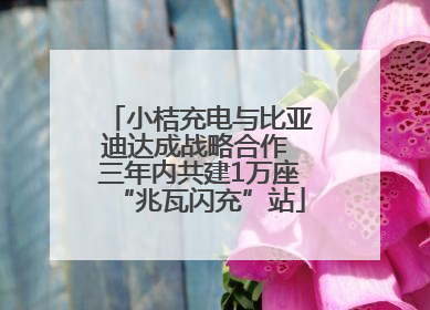 小桔充电与比亚迪达成战略合作 三年内共建1万座“兆瓦闪充”站