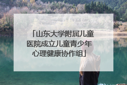 山东大学附属儿童医院成立儿童青少年心理健康协作组