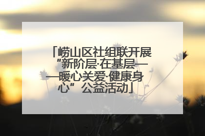 崂山区社组联开展“新阶层·在基层——暖心关爱·健康身心”公益活动