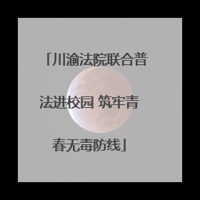 川渝法院联合普法进校园 筑牢青春无毒防线