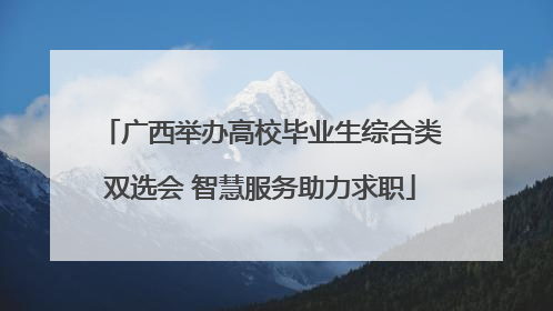 广西举办高校毕业生综合类双选会 智慧服务助力求职