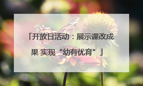 开放日活动：展示课改成果 实现“幼有优育”