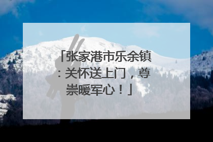 张家港市乐余镇：关怀送上门，尊崇暖军心！