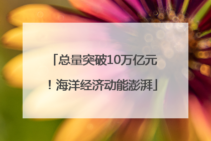 总量突破10万亿元！海洋经济动能澎湃