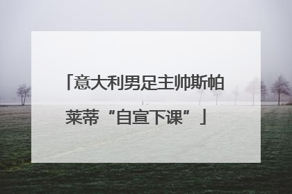 意大利男足主帅斯帕莱蒂“自宣下课”