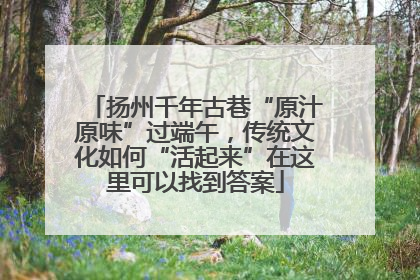 扬州千年古巷“原汁原味”过端午，传统文化如何“活起来”在这里可以找到答案