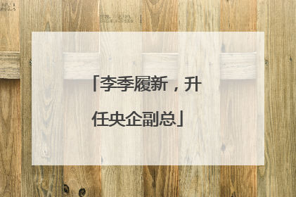 李季履新，升任央企副总