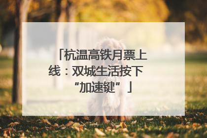 杭温高铁月票上线：双城生活按下“加速键”