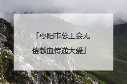 枣阳市总工会无偿献血传递大爱