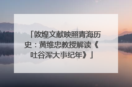敦煌文献映照青海历史：黄维忠教授解读《吐谷浑大事纪年》