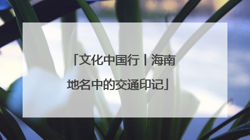 文化中国行丨海南地名中的交通印记