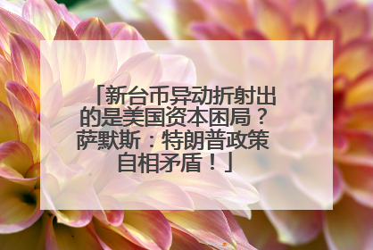 新台币异动折射出的是美国资本困局？萨默斯：特朗普政策自相矛盾！