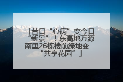 昔日“心病”变今日“新景”！东高地万源南里26栋楼前绿地变“共享花园”