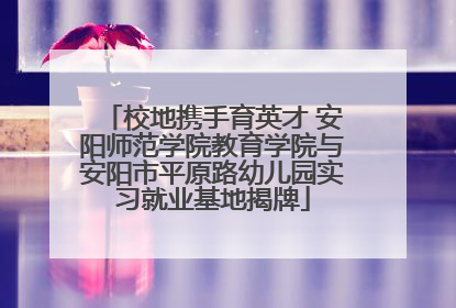 校地携手育英才 安阳师范学院教育学院与安阳市平原路幼儿园实习就业基地揭牌