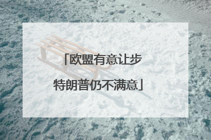 欧盟有意让步 特朗普仍不满意