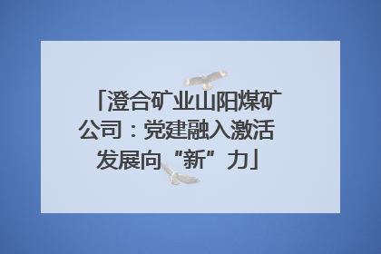 澄合矿业山阳煤矿公司：党建融入激活发展向“新”力