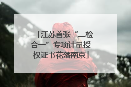 江苏首张“二检合一”专项计量授权证书花落南京