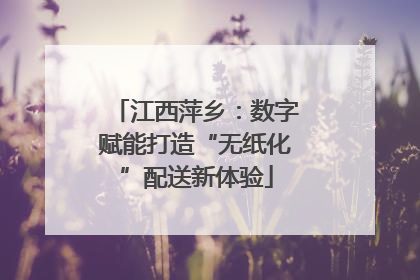 江西萍乡：数字赋能打造“无纸化”配送新体验