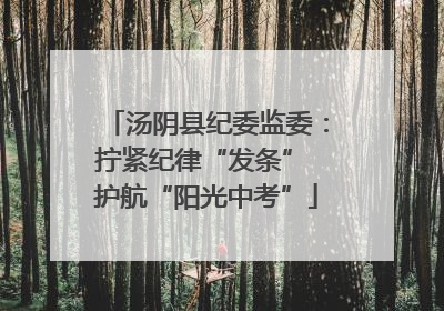 汤阴县纪委监委：拧紧纪律“发条” 护航“阳光中考”