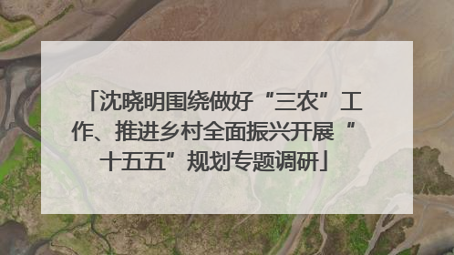 沈晓明围绕做好“三农”工作、推进乡村全面振兴开展“十五五”规划专题调研