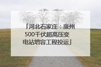 河北石家庄：廉州500千伏超高压变电站增容工程投运