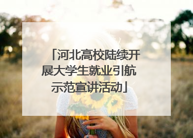 河北高校陆续开展大学生就业引航示范宣讲活动