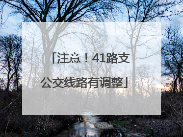 注意！41路支公交线路有调整