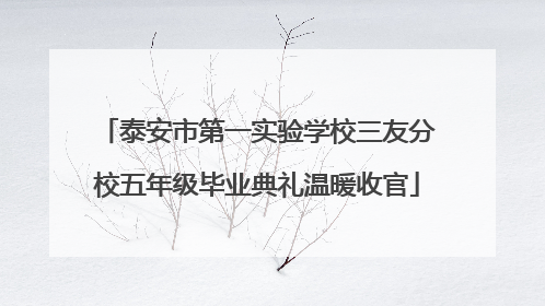 泰安市第一实验学校三友分校五年级毕业典礼温暖收官